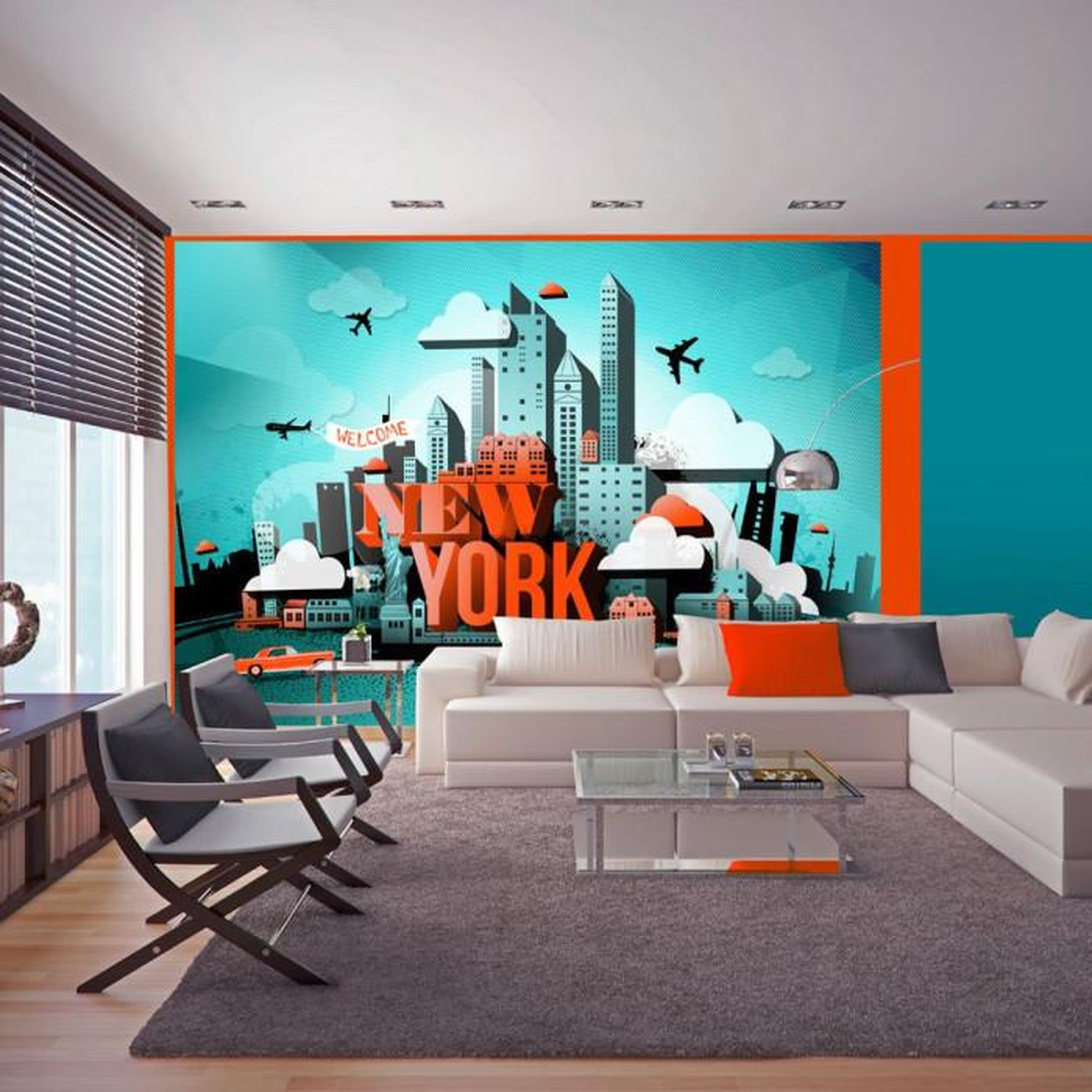 Paris Prix Papier Peint  Welcome New York. Coloris disponibles : Multicolore