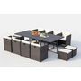 Voir la diapositive 5 : CONCEPT USINE Table et chaise 12 places encastrables alu résine gris-blanc SUNSET