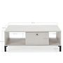 Voir la diapositive 4 : VS VENTA-STOCK Table Basse Javea 1 tiroir et 2 niches, Couleur Blanc et Bois, 100 cm Largeur