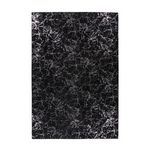 Paris Prix Tapis Marbré à Poils Longs  Bijou  Noir & Argent. Coloris disponibles : Noir