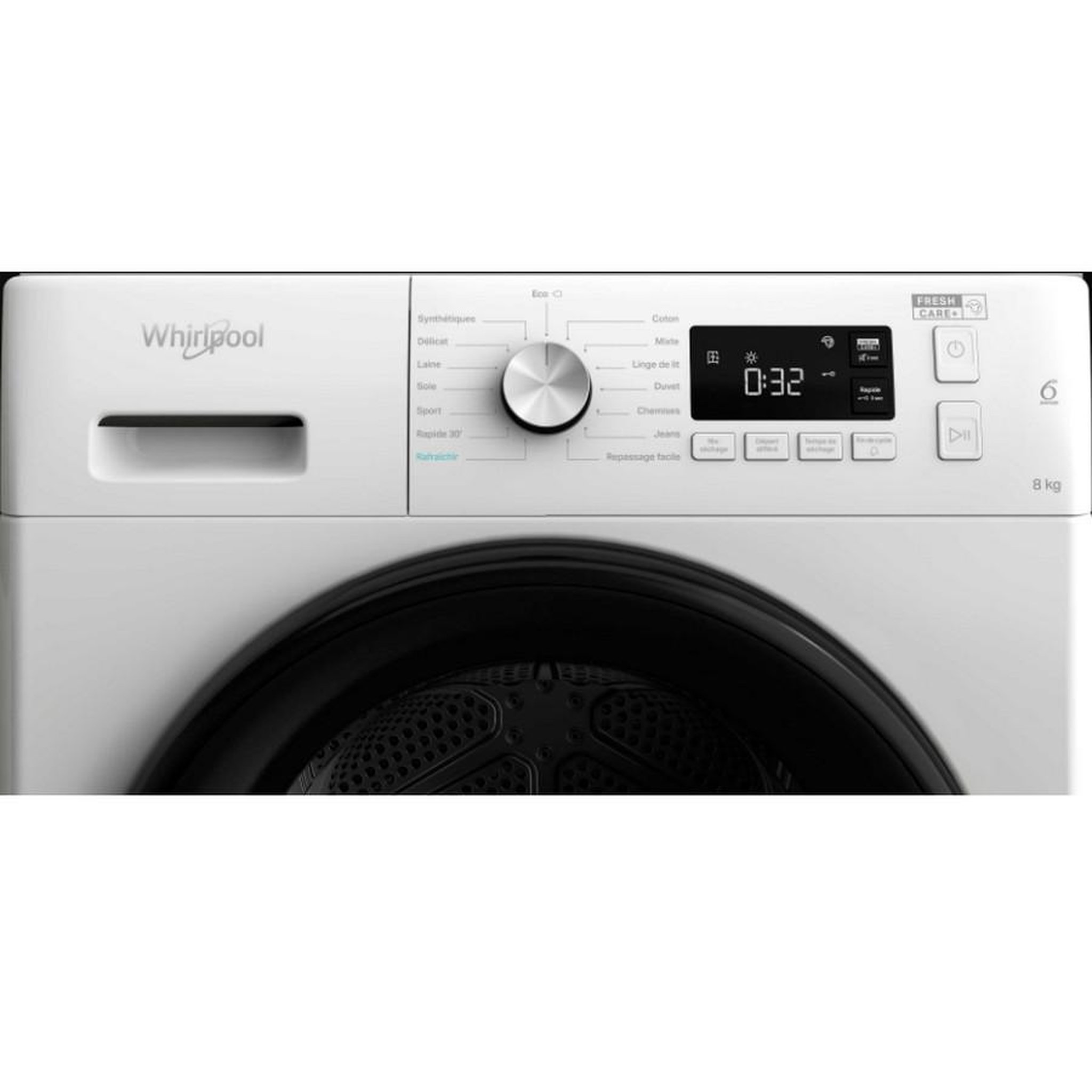 Voir la diapositive 2 : Whirlpool Sèche-linge pompe à chaleur avec condenseur 60cm 8kg - FFTM1182BFR