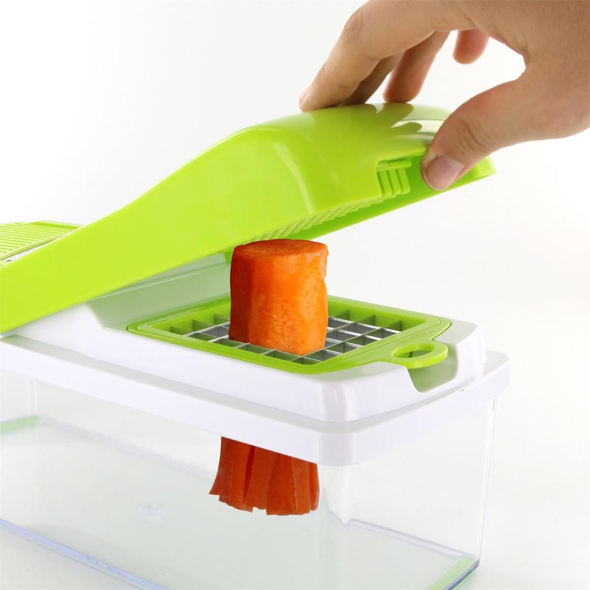 Voir la diapositive 2 : COOK CONCEPT Mandoline multifonction  5 en 1  27cm vert & blanc
