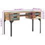 Voir la diapositive 6 : VIDAXL Bureau 118x48x75 cm Bois de recuperation massif