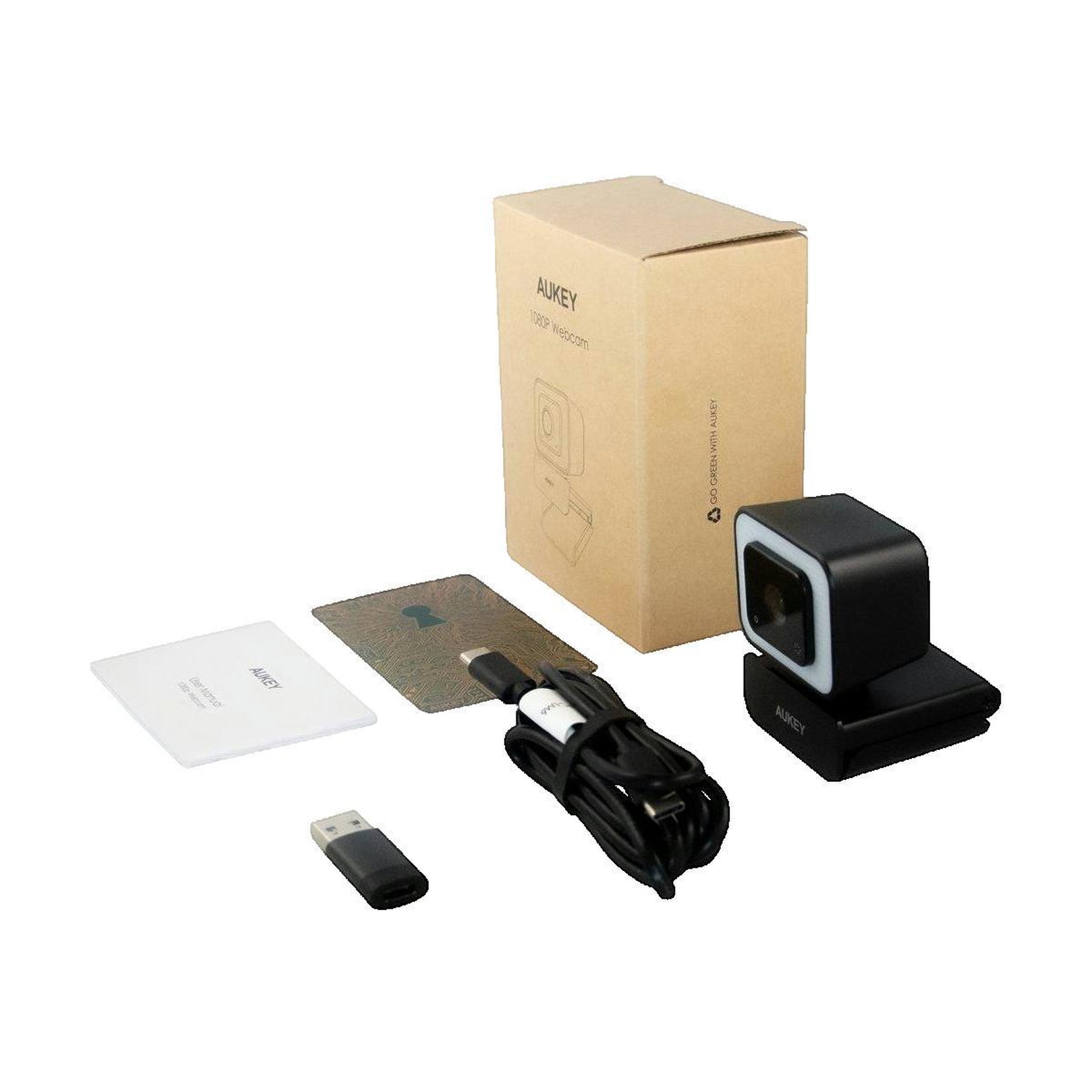 Voir la diapositive 2 : AUVRAY Webcam AUKEY Full HD 1080p avec éclairage annulaire LED