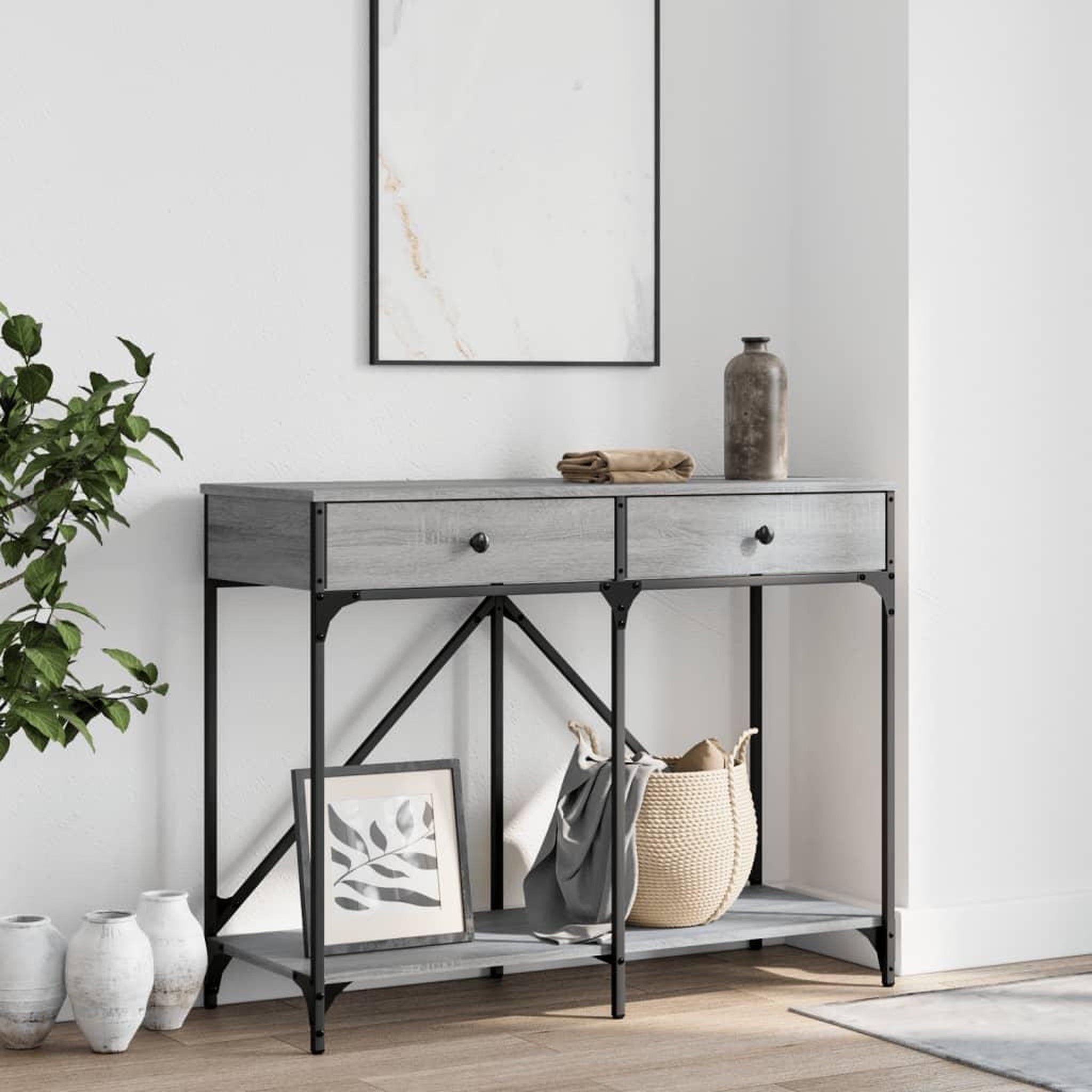 VIDAXL Table console sonoma gris 100x39x78,5 cm bois d'ingenierie