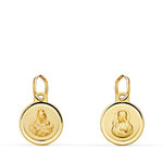 L'ATELIER D'AZUR Pendentif Médaille Scapulaire Or Jaune - Vierge à l'Enfant et Sacré Coeur de Jesus - Chaine Offerte