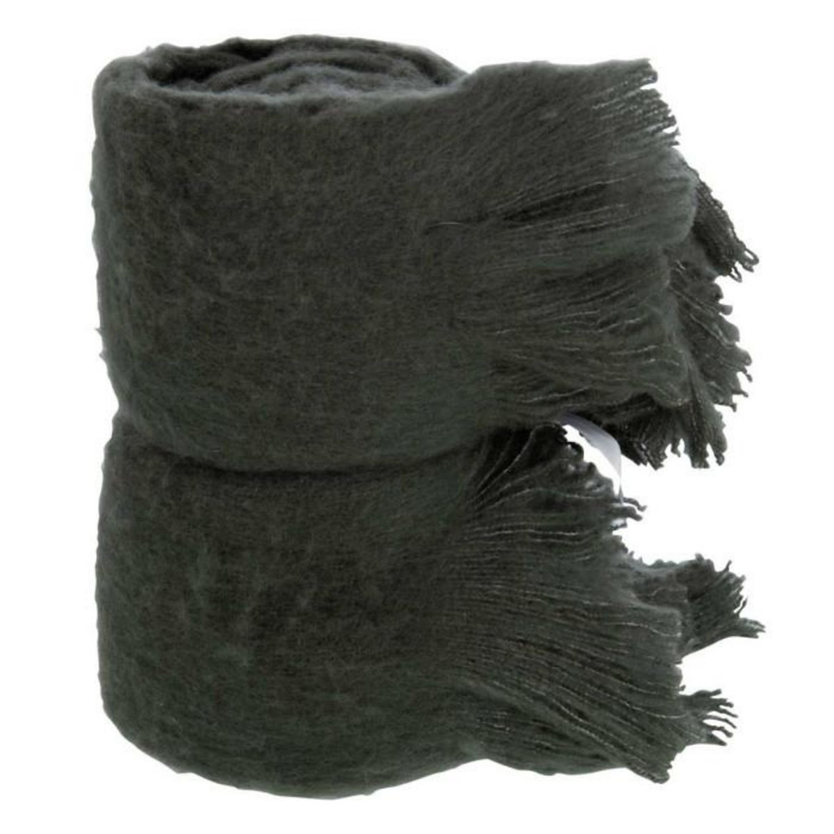 Paris Prix Plaid Uni à Franges  Glen  130x180cm Anthracite