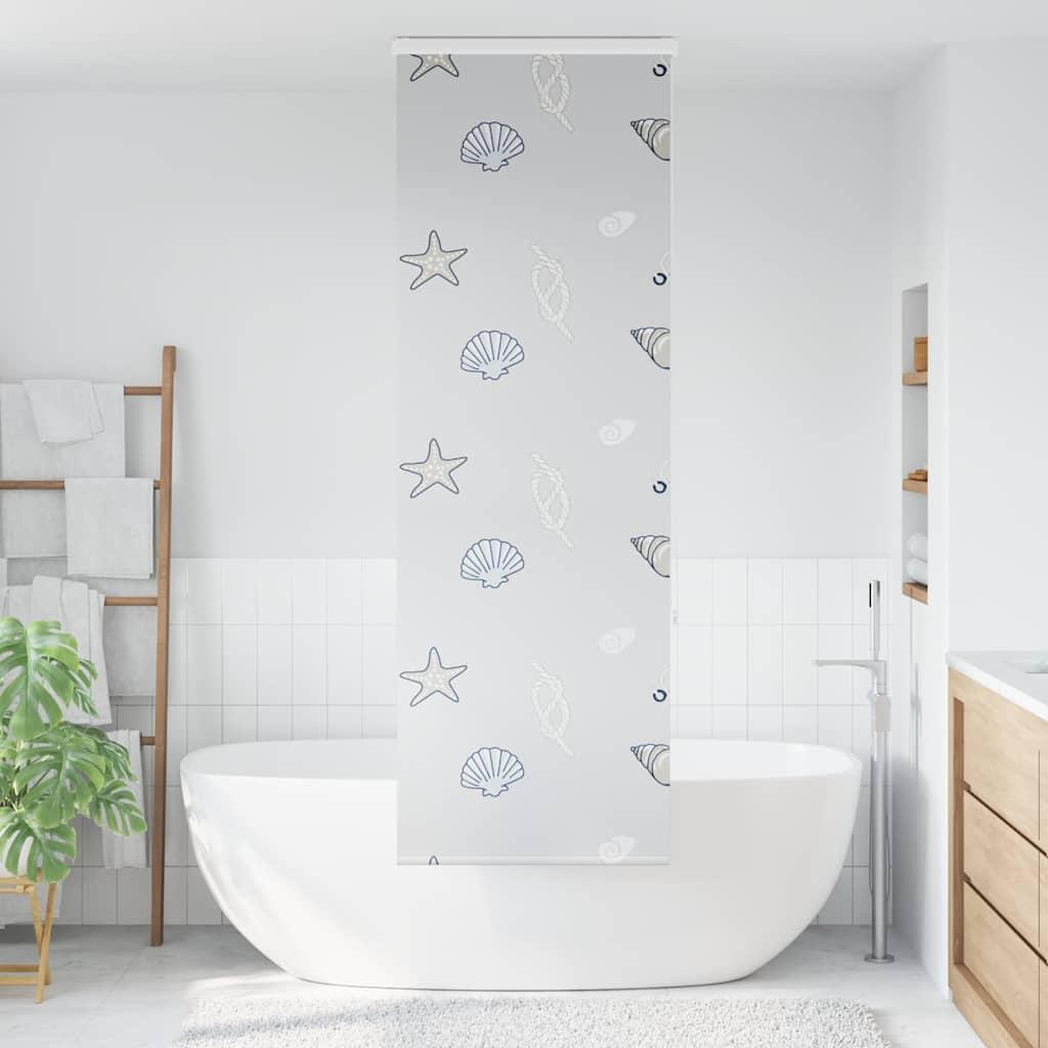 Voir la diapositive 2 : VIDAXL Store enrouleur de douche avec cassette largeur du tissu 76 cm
