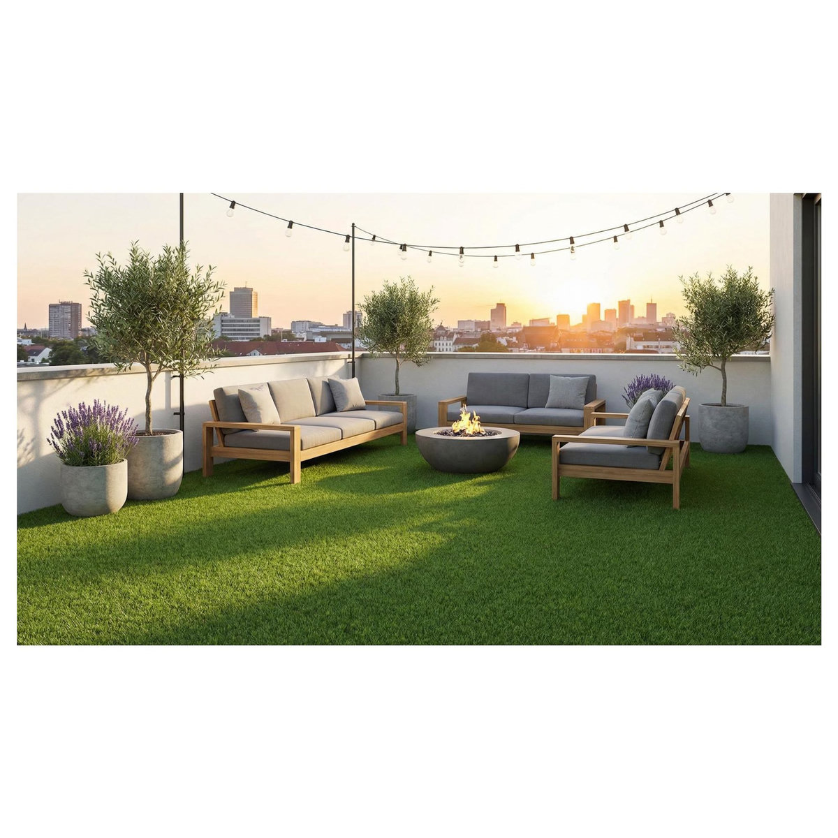 FIFTYGRASS Gazon synthétique Teo - 22 mm - Bobinot de 1m*5m - Jardin / Terasse / Balcon