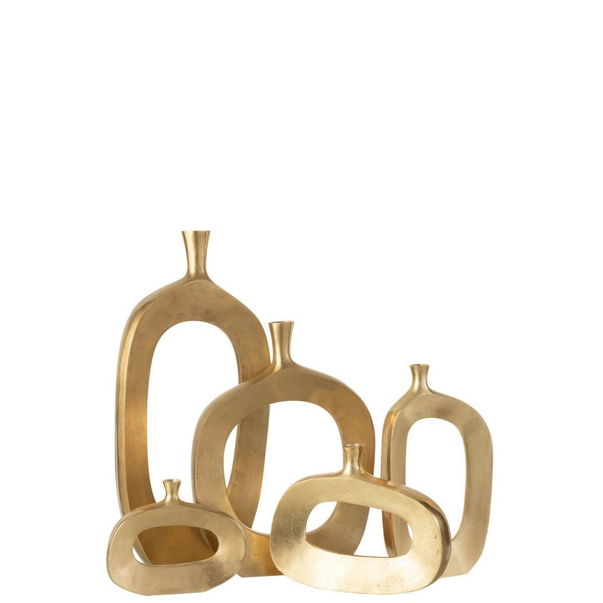 Voir la diapositive 2 : J-LINE Vase ovale design  nina  23cm or