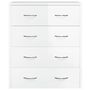 Voir la diapositive 4 : VIDAXL Buffet avec 4 tiroirs 60x30,5x71 cm Blanc brillant
