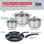 Voir la diapositive 2 : ELO Ensemble de 2 Poêles de cuisson 20 et 32 cm et 3 faitouts 16, 20 et 24 cm Elo Prima Brillant