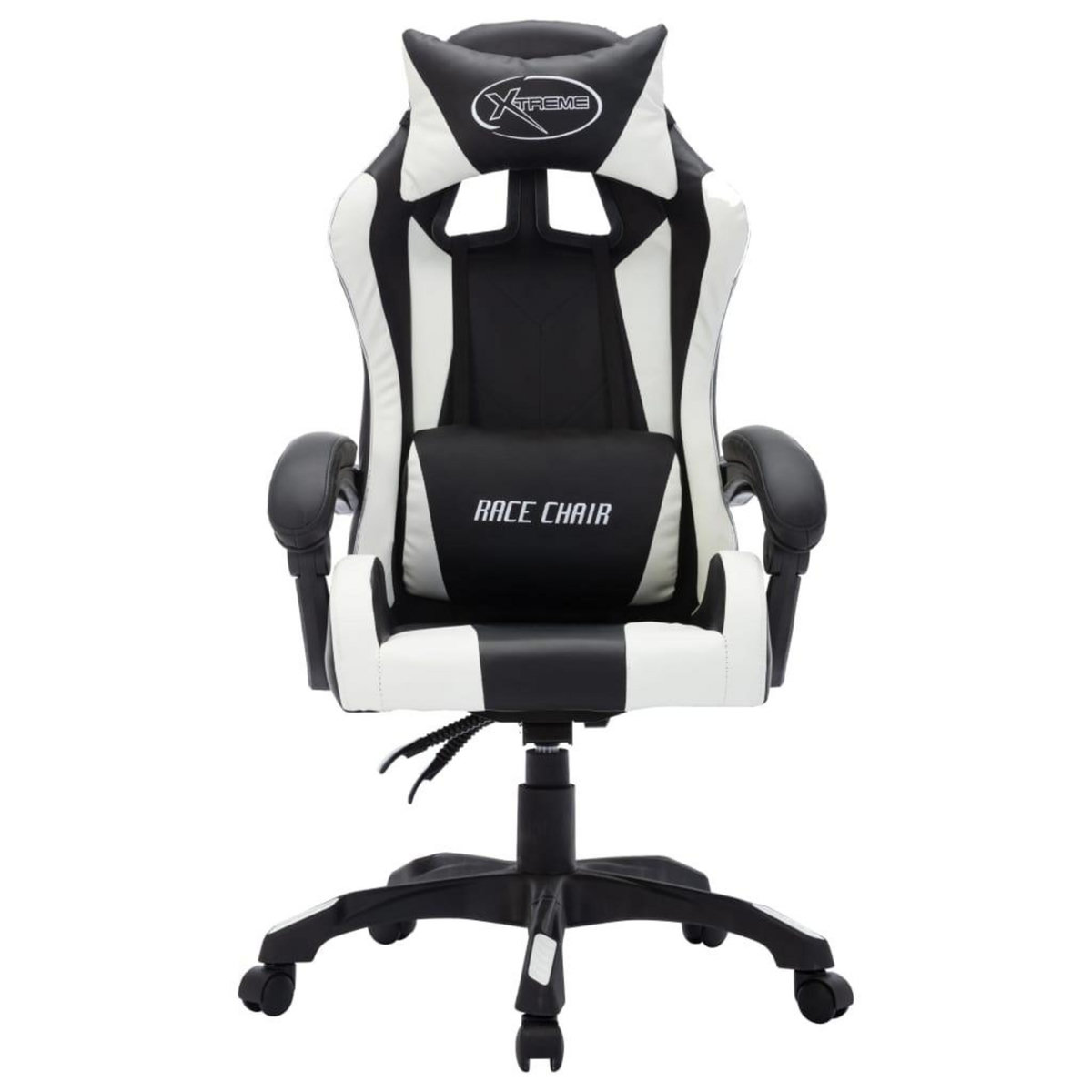 VIDAXL Fauteuil de jeux video avec LED RVB Blanc et noir Similicuir