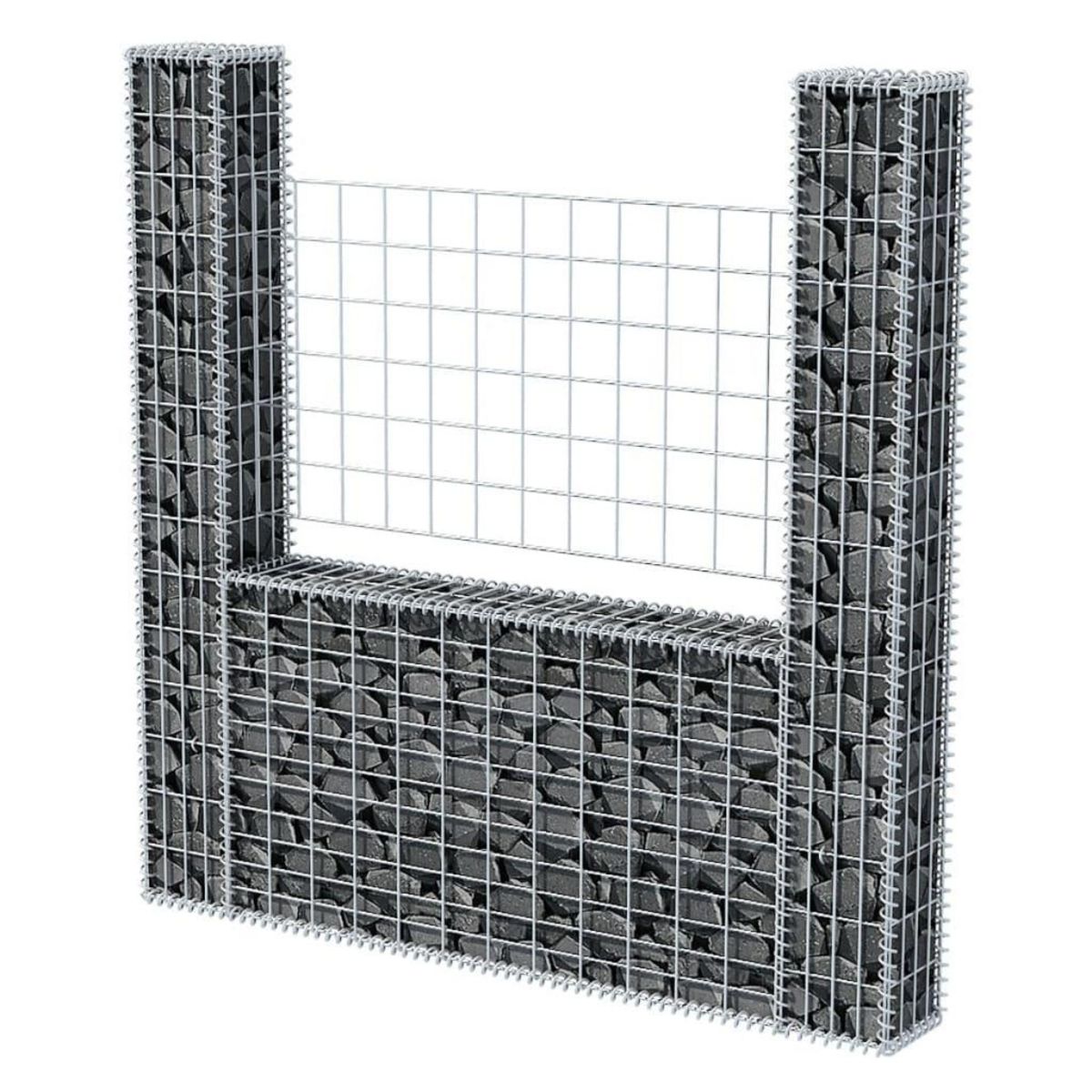 VIDAXL Panier de gabion en forme de U Acier galvanise 160x20x150 cm