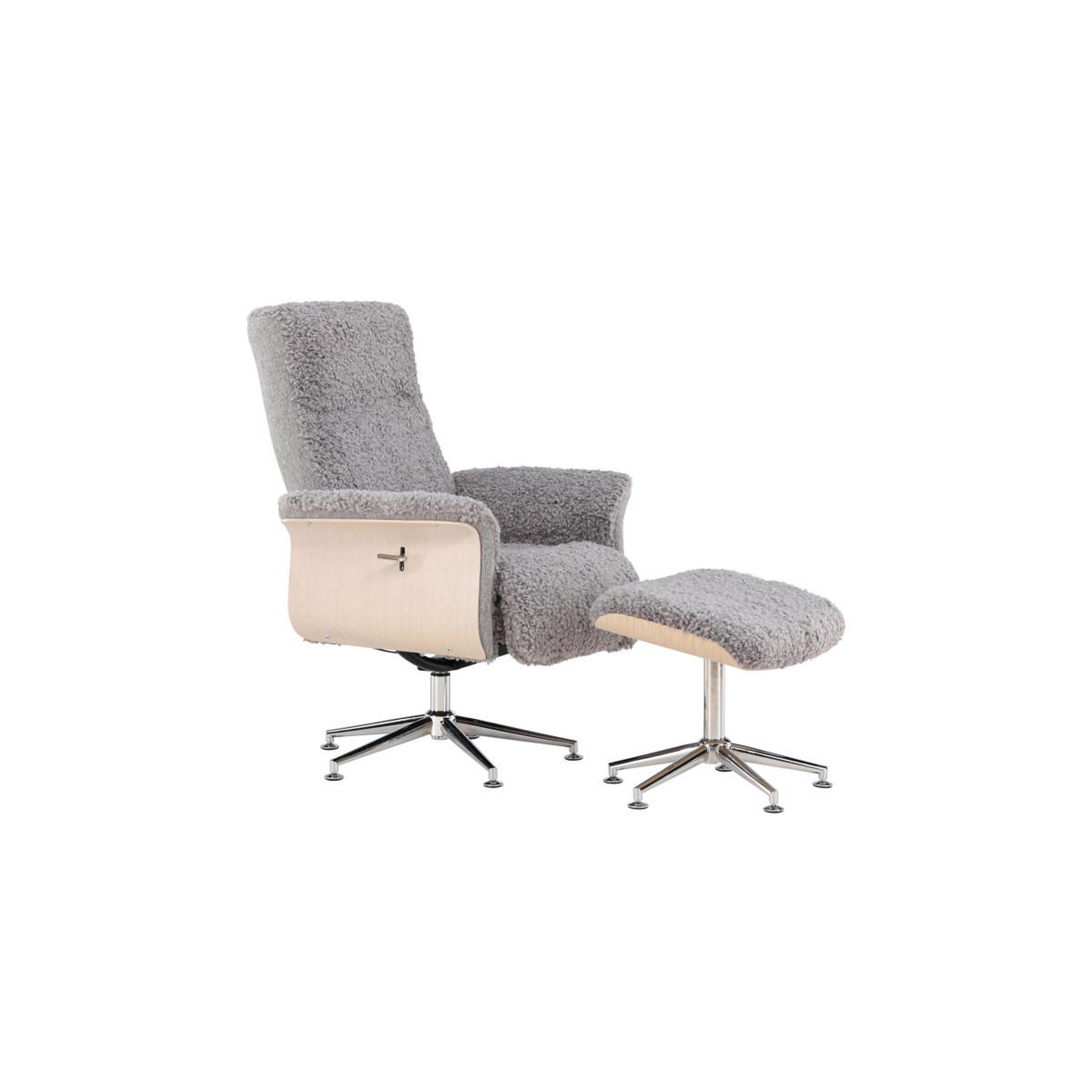 Voir la diapositive 2 : Paris Prix Fauteuil avec repose-pieds  hagon  112cm gris