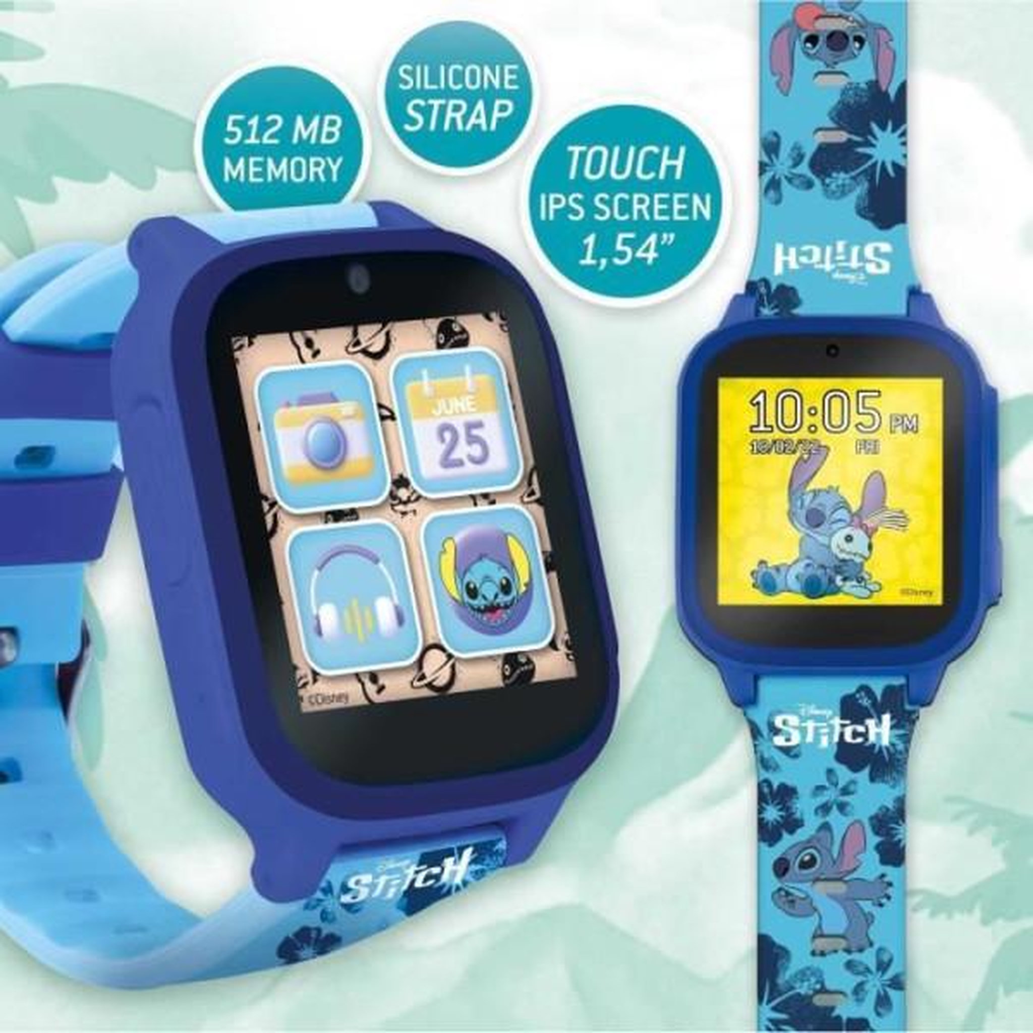 Voir la diapositive 3 : LISCIANI GIOCHI Montre Éducative - HI TECH - STITCH - Cadrans personnalisables, 5 Jeux interactifs