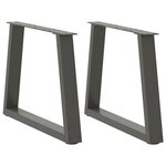 VIDAXL Pieds de table a manger en forme de V 2 pcs anthracite acier