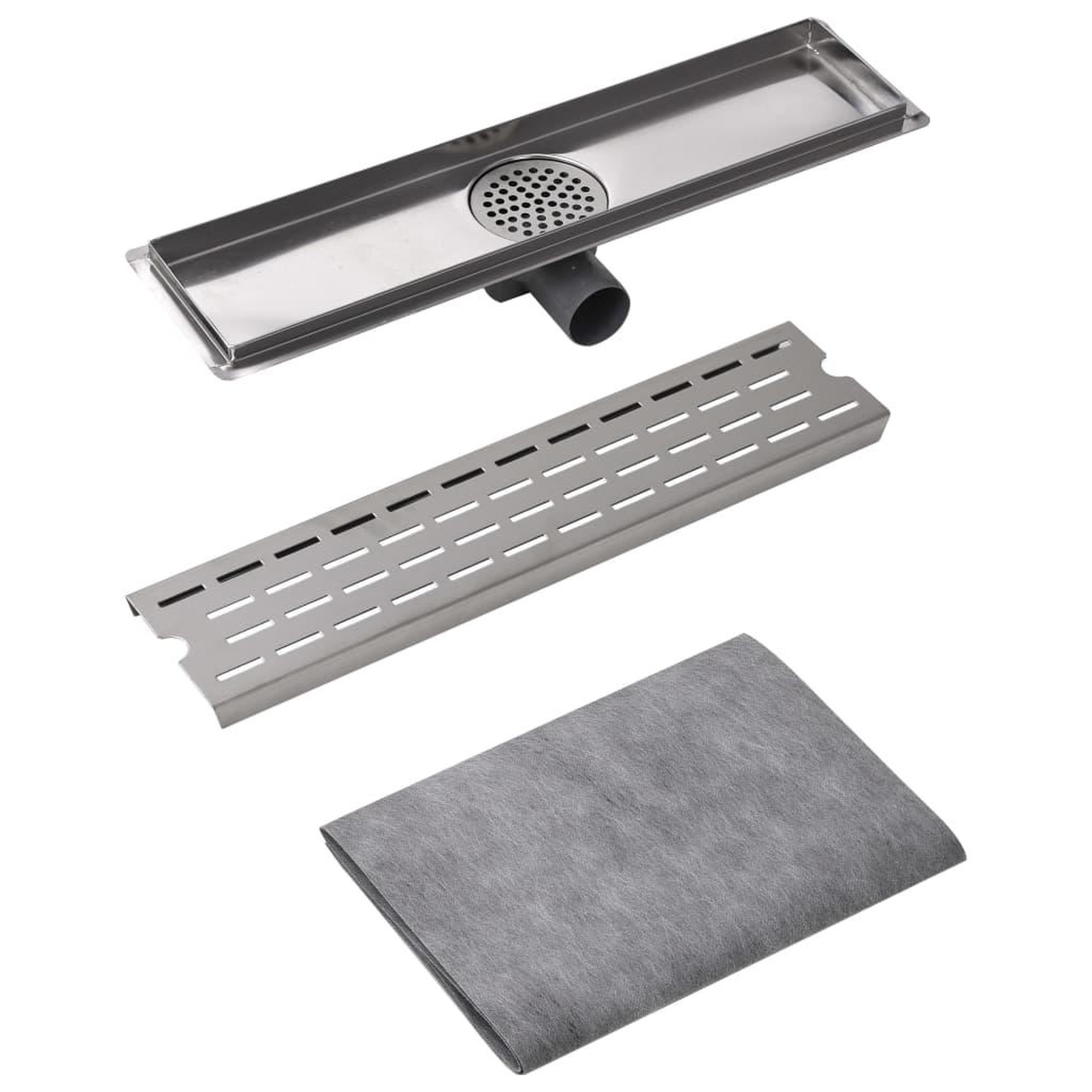 Voir la diapositive 3 : VIDAXL Drain de douche lineaire 530 x 140 mm acier inoxydable