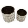 Voir la diapositive 2 : Paris Prix Lot de 2 Vases en Céramique  Ray  24cm Blanc & Argent