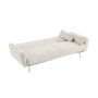 Voir la diapositive 3 : SWEEEK Canapé convertible design en velours côtelé blanc - Oskar - 3 places scandinave droit avec pieds métal chromé
