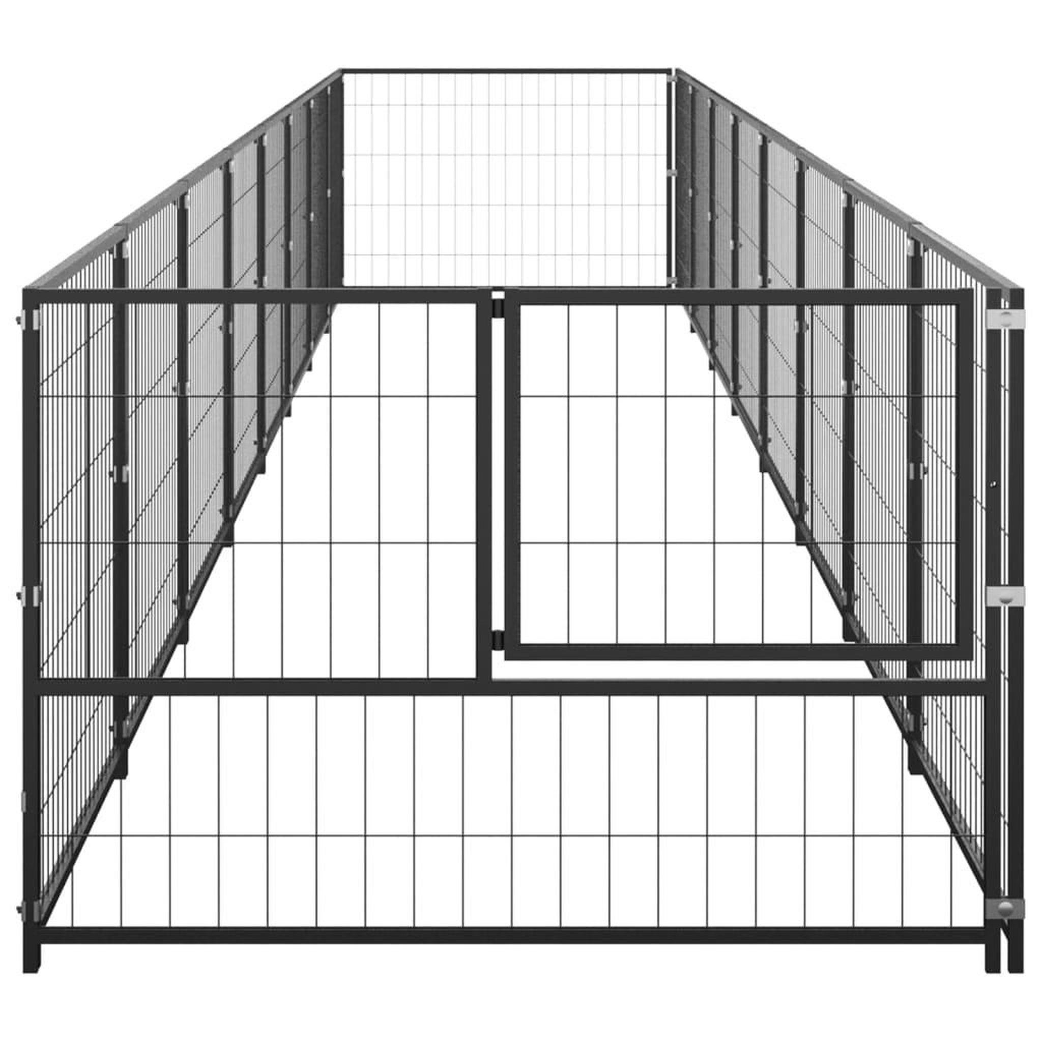 Voir la diapositive 3 : VIDAXL Chenil Noir 8 m² Acier