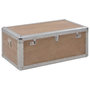 Voir la diapositive 1 : VIDAXL Boîte de rangement Bois de sapin massif 91x52x40 cm Marron