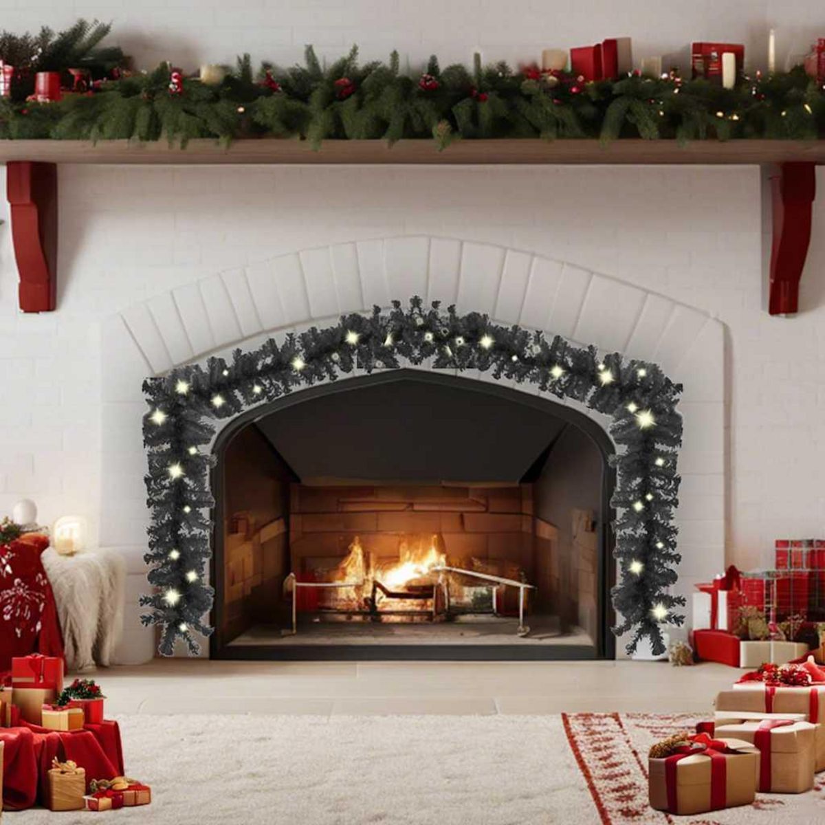 VIDAXL Guirlande de Noël avec lumieres LED 20 m Noir