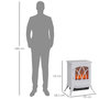 Voir la diapositive 3 : HOMCOM Cheminée électrique poêle style rétro thermostat 1000-2000 W blanc