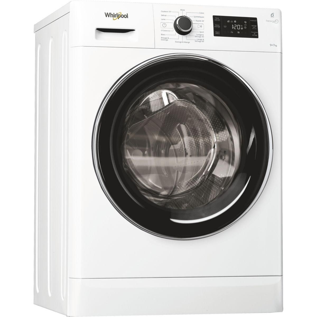 Whirlpool Lave linge séchant hublot FWDG97168BXFR
