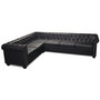 Voir la diapositive 2 : VIDAXL Canape d'angle Chesterfield 6 places Cuir synthetique Noir