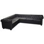 Voir la diapositive 2 : VIDAXL Canape d'angle Chesterfield 6 places Cuir synthetique Noir