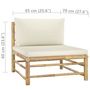Voir la diapositive 6 : VIDAXL Salon de jardin 3 pcs avec coussins blanc creme Bambou