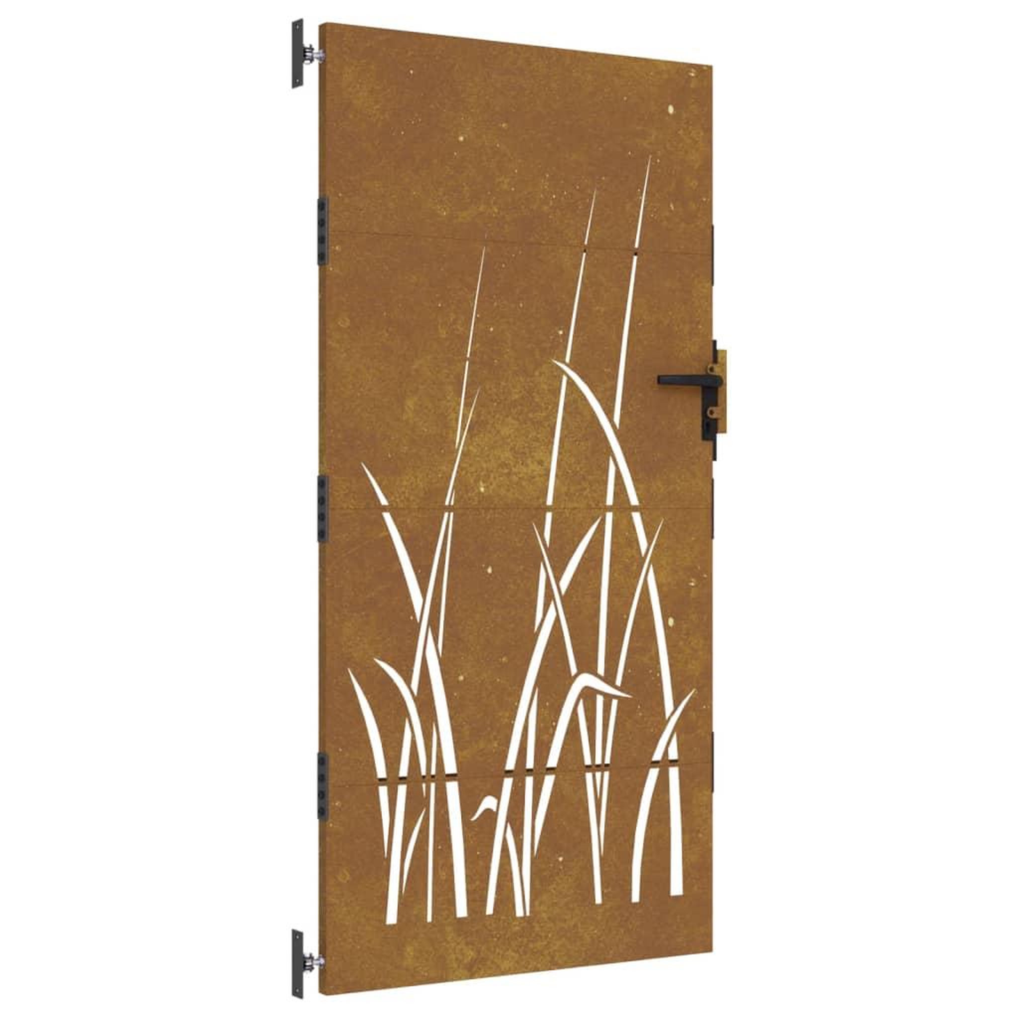 Voir la diapositive 2 : VIDAXL Portail de jardin 85x200 cm acier corten conception d'herbe