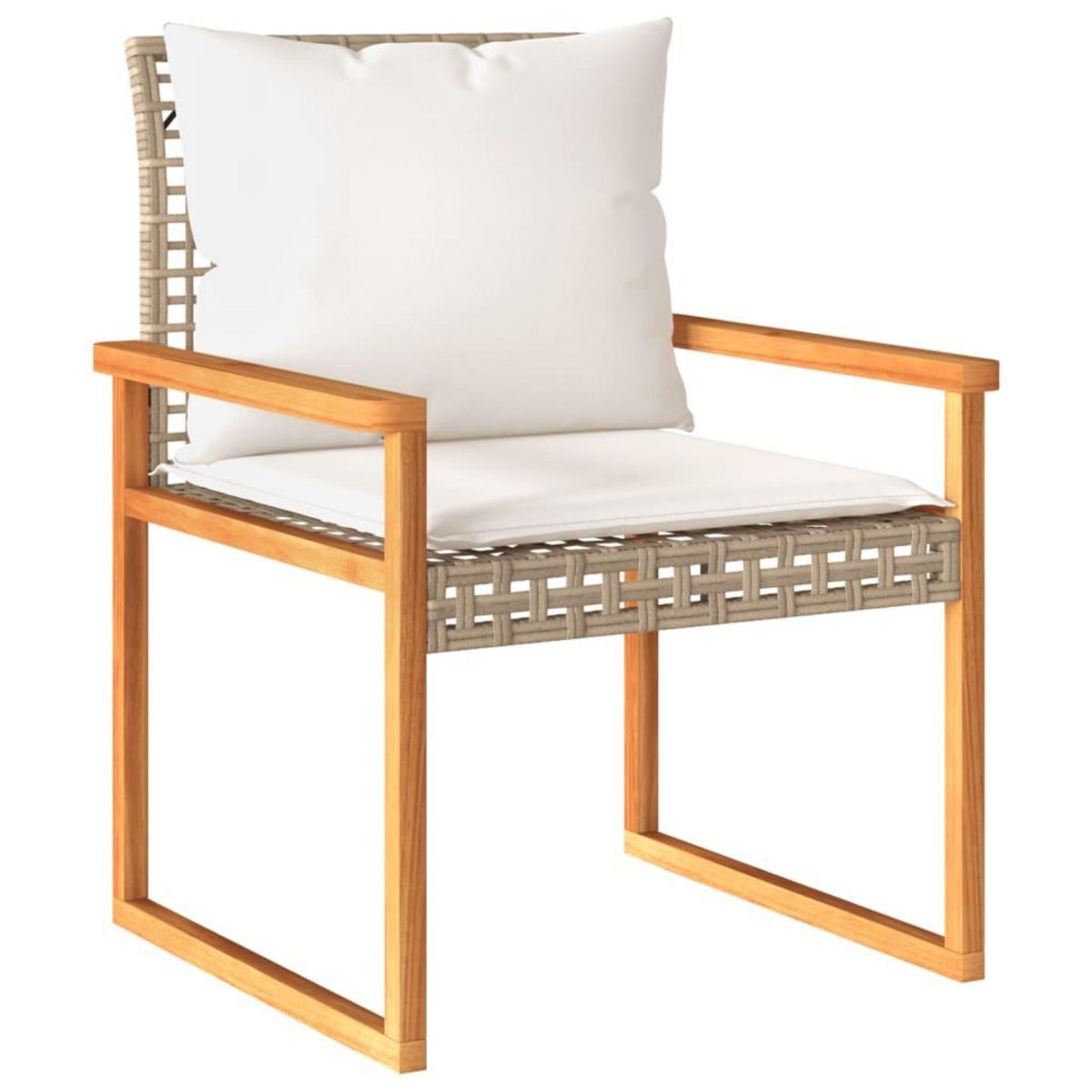 VIDAXL Ensemble de bistro et coussins 3 pcs melange beige rotin acacia