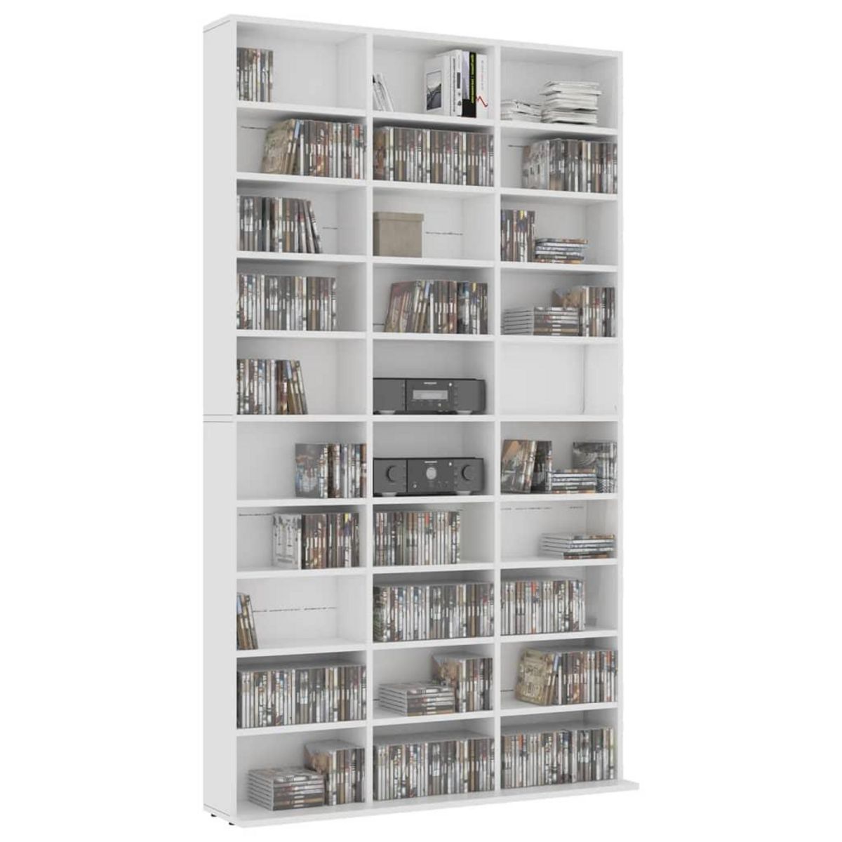 VIDAXL Armoire a CD Blanc 102x16x177,5 cm Bois d'ingenierie