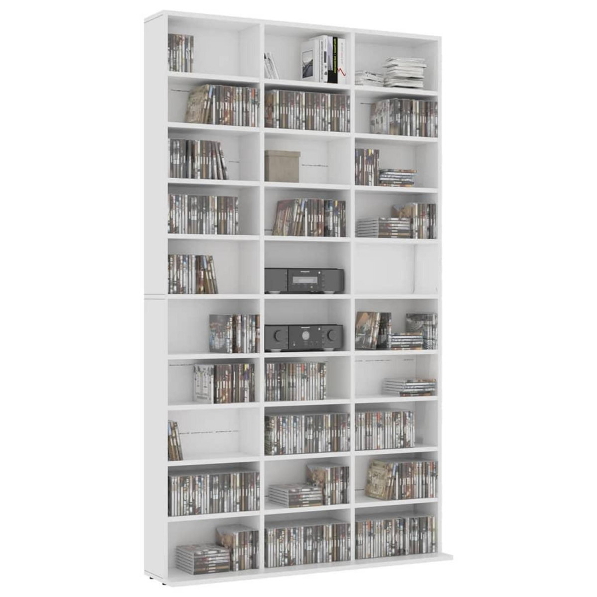 VIDAXL Armoire a CD Blanc 102x16x177,5 cm Bois d'ingenierie