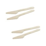 Fackelmann Ensemble de 60 Couteaux en bois jetables Fackelmann Move