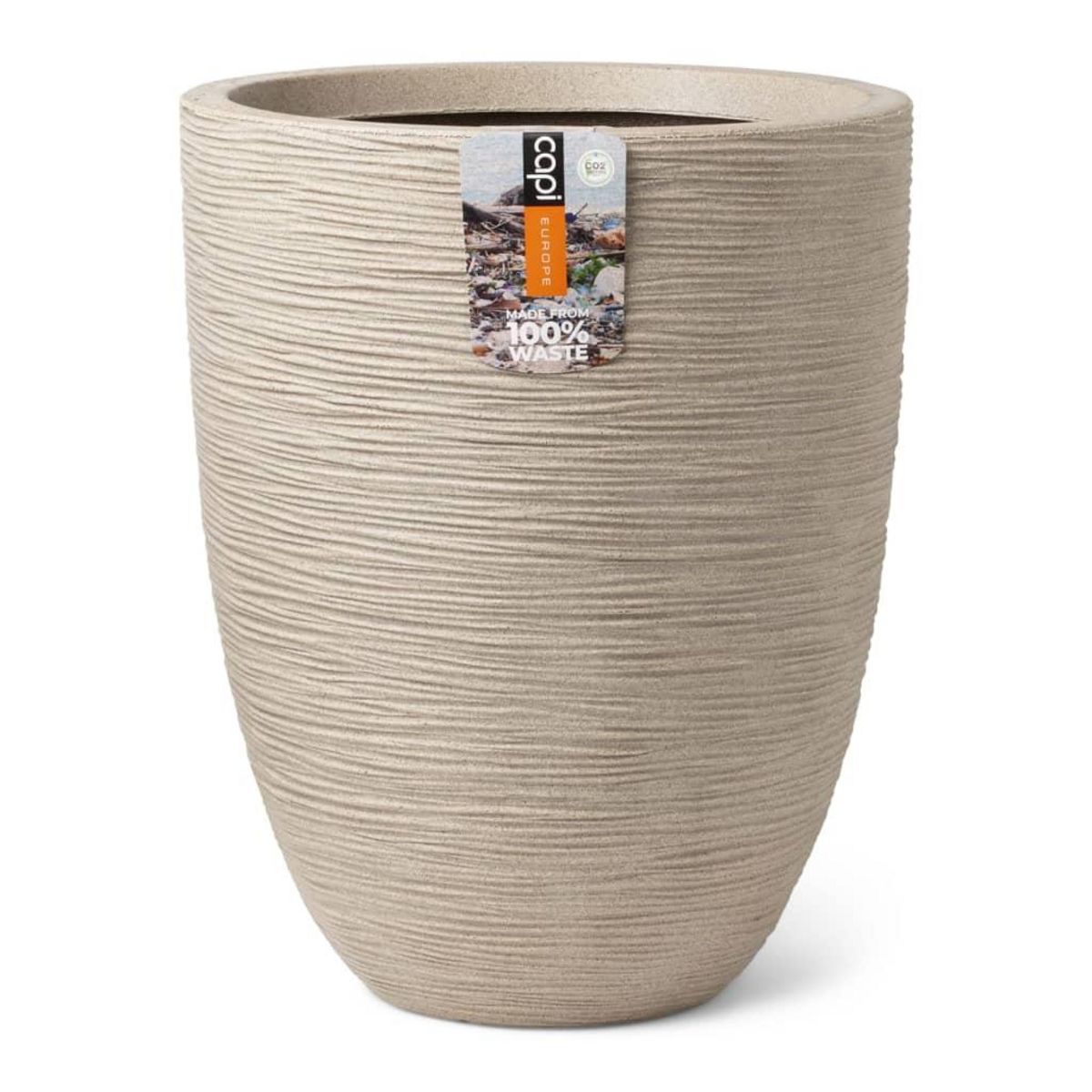 CAPI Capi Pot a fleurs Waste Rib 34x46 cm Beige terrazzo