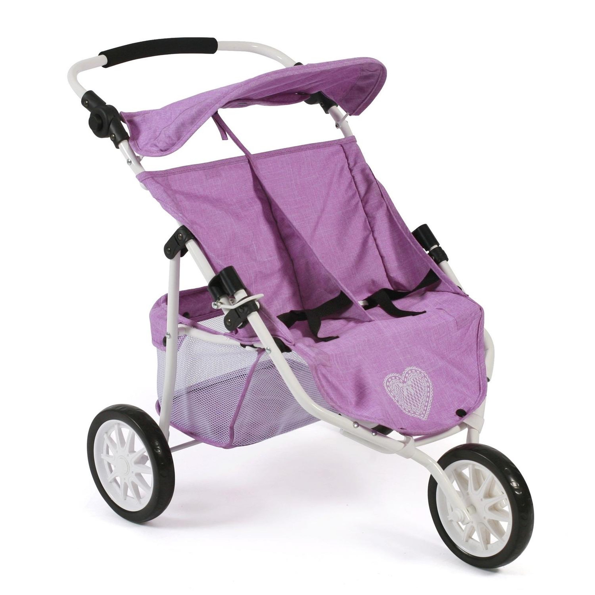 BAYER CHIC 2000 Poussette Jogger 3 roues pour poupées jumelles, Mélange violet
