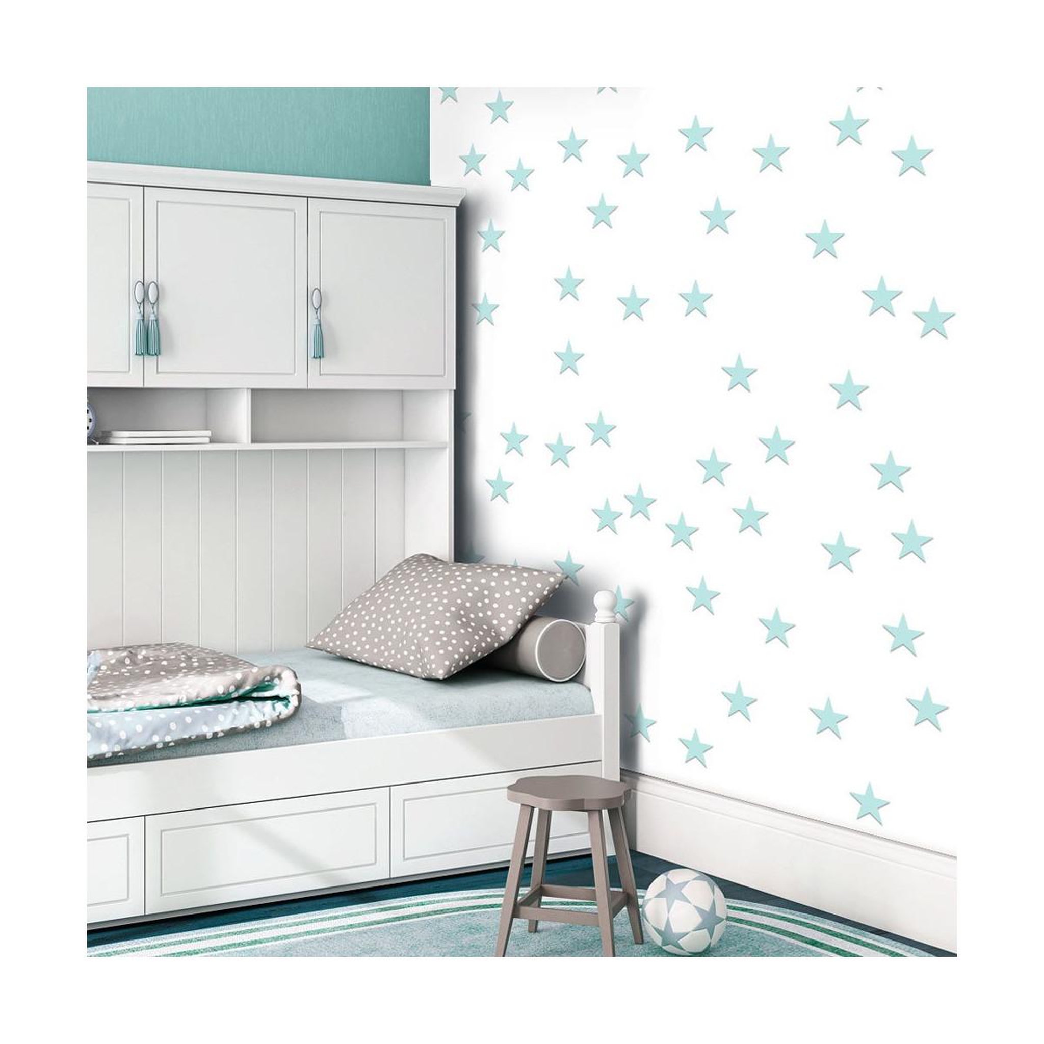 Paris Prix Papier peint  stars aquamarine  50x1000cm