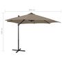 Voir la diapositive 6 : VIDAXL Parasol de jardin en porte-a-faux et mat et lumieres LED taupe