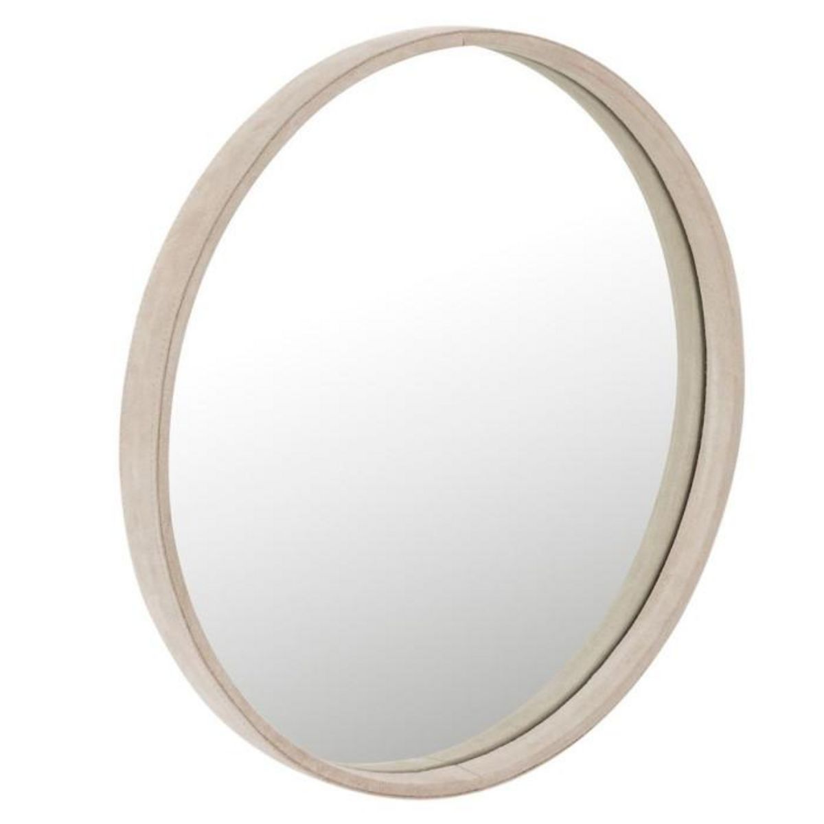 Paris Prix Miroir Mural Design en Cuir  Tortu  40cm Beige