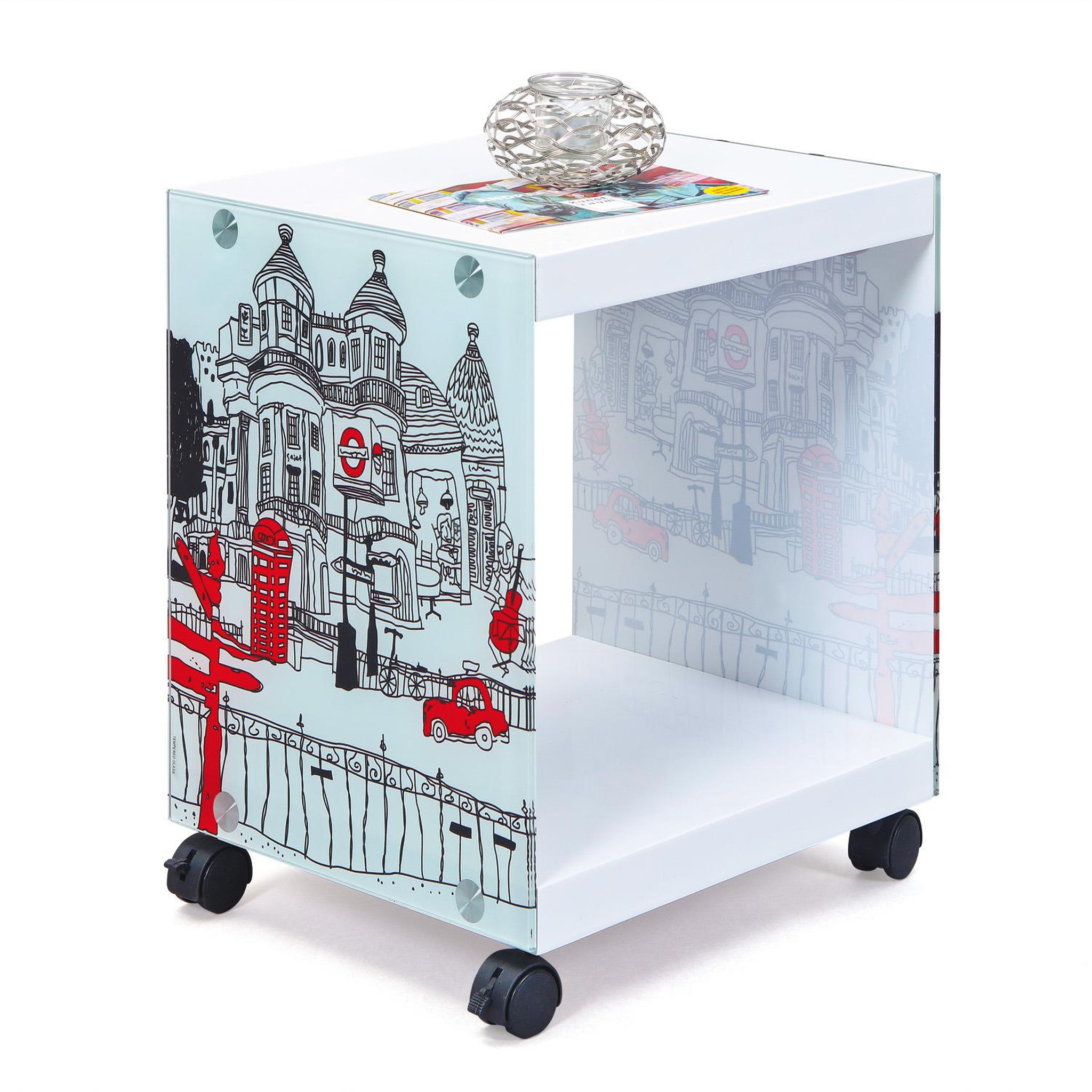 Voir la diapositive 2 : INTERLINK Table d'appoint LONDONCUBE