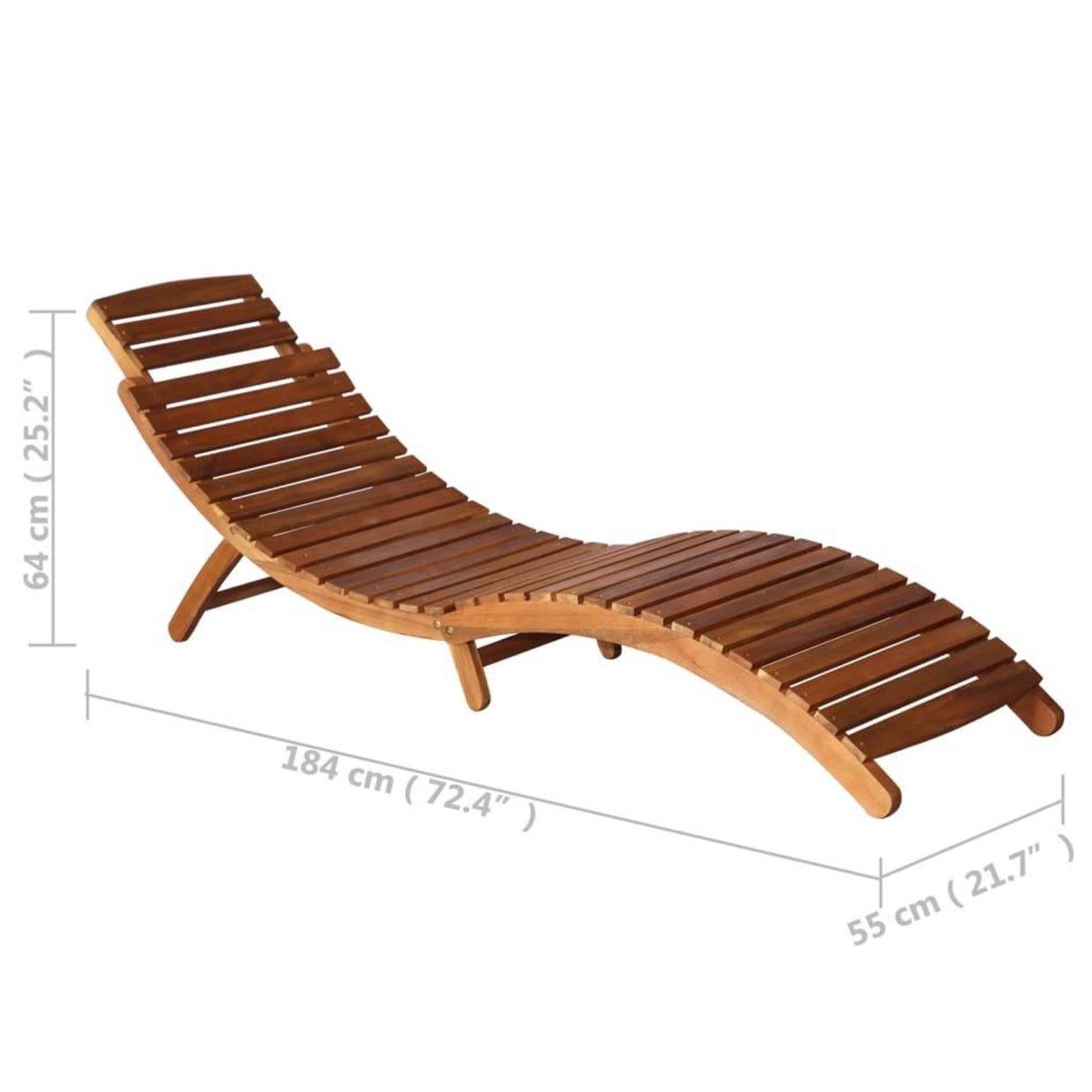 VIDAXL Chaise longue avec table a the 3 pcs Bois d'acacia massif