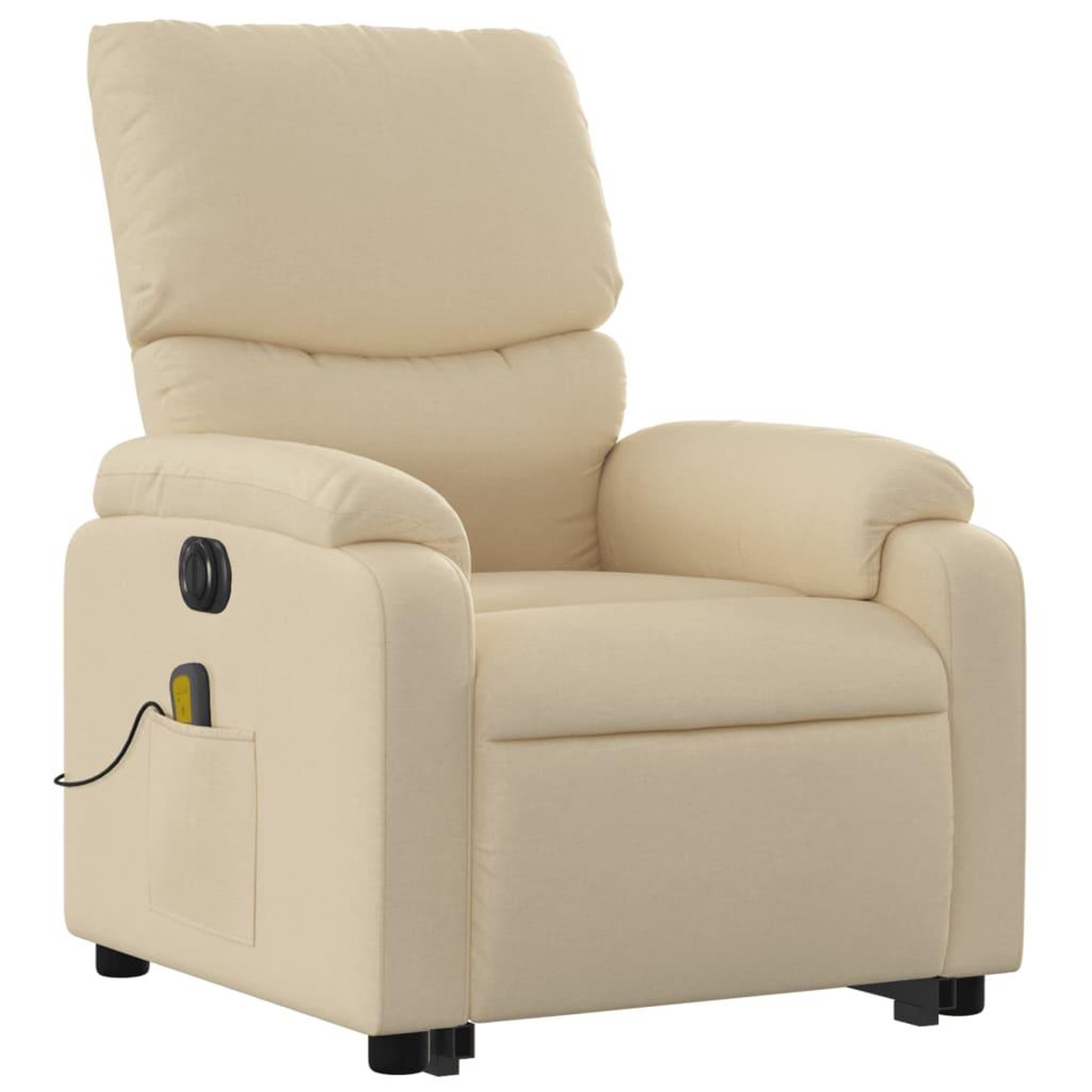 Voir la diapositive 4 : VIDAXL Fauteuil inclinable de massage electrique Creme Tissu