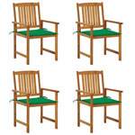 VIDAXL Chaises de jardin avec coussins lot de 4 Bois d'acacia massif