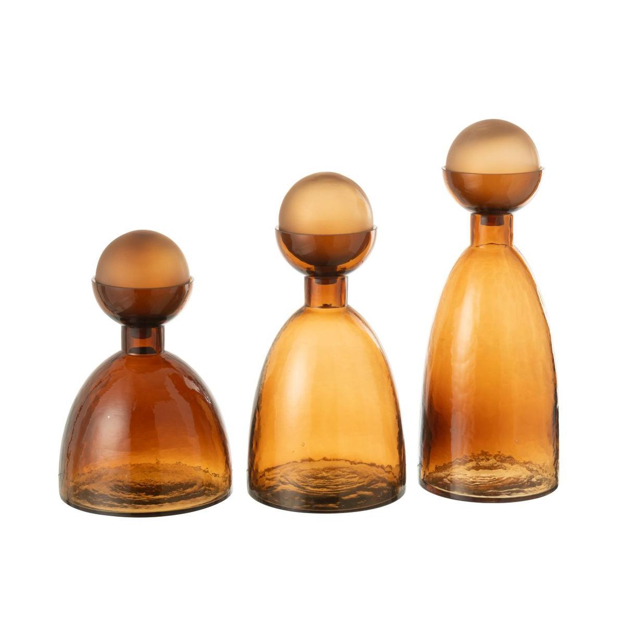 Voir la diapositive 4 : J-LINE Vase bouteille bouchon en verre  yoko  43cm marron