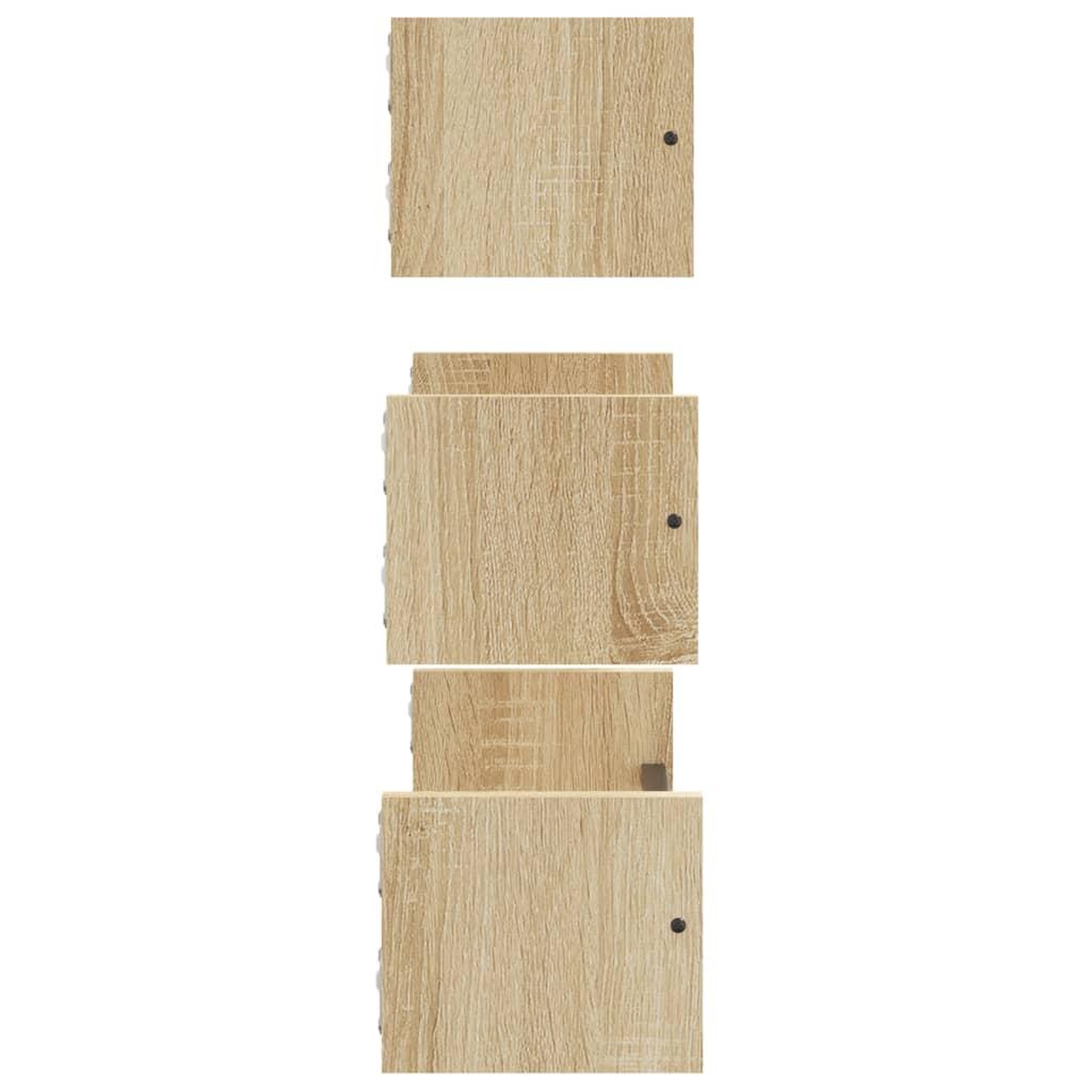 Voir la diapositive 5 : VIDAXL Ensemble d'etageres murales avec barres 3 pcs chene sonoma