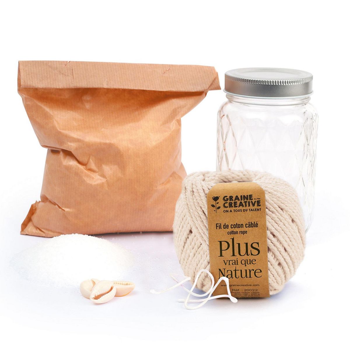 Graine créative Bougie bohème en macramé à faire soi-même