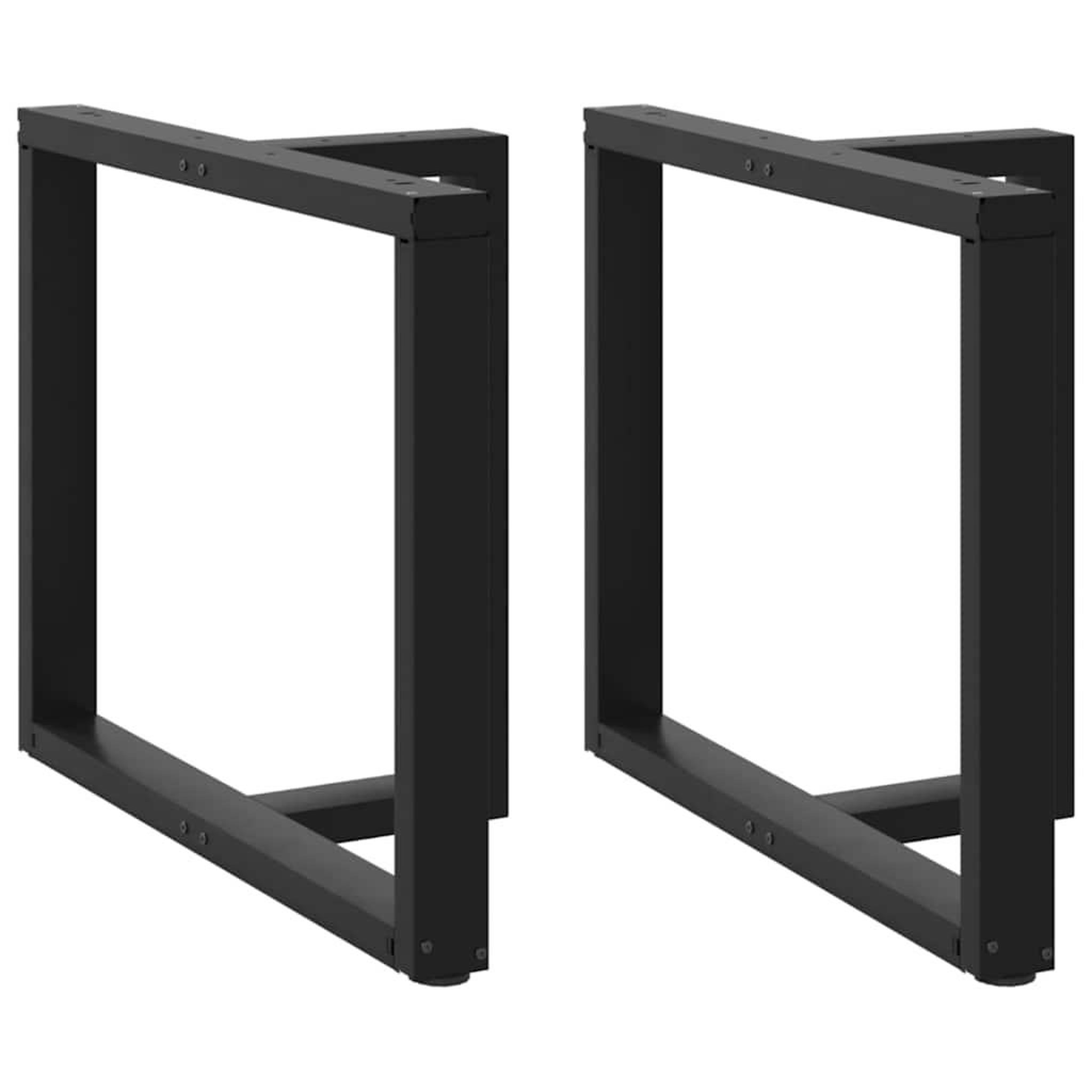VIDAXL Pieds de table a manger forme de T 2 pcs noir 100x35x(72-73) cm